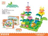 OBL10381782 - DIY拼插积木花园拼装电动火车轨道