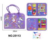 OBL10382506 - 蒙氏儿童早教益智学习书--毛毡紫色独角兽加页