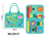 OBL10382510 - 蒙氏儿童早教益智学习书--毛毡蓝绿色恐龙单页