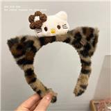 OBL10387361 - 豹纹米花KT猫毛绒发箍