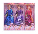 OBL10389641 - 11.5寸9关节实身金丝长辫时尚芭比 带单肩包 3款混