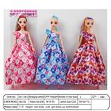 OBL10390054 - 【英文】11.5寸9关节30厘米 3D真眼实身双色长发礼服芭比娃娃 多款混装