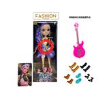 OBL10391439 - K-POP彩虹猎魔系列 1比1  带七彩灯光音乐12寸12关节实身真玻璃眼珠惊喜猎魔女团娃娃带耳环带一条吉他带金貂卡片一张