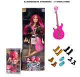OBL10393128 - K-POP 猎魔女团真人版11.5寸12关节实身鲁米佐伊米cospiay朋克芭比带吉他，金貂卡片一张