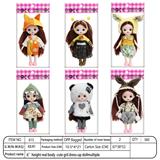 OBL10393303 - 【英文】6寸OB11 娃娃17厘米13关节 实身 3D漫画眼时尚卡通萝莉娃娃 多款混装