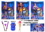 OBL10394212 - 灯光音乐K-POP猎魔女团手办11.5寸实身13关节芭比娃娃（3款混装）带武器+送信老虎+摇滚套装