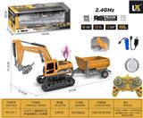 OBL10397368 - 1：22十一通遥控灯光声音喷雾钻土机拖板2.4GHz