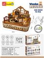 OBL10398558 - 狗狗派对八音盒DIY手工立体拼图可旋转拼装积木旋转（小提琴狗狗）音乐盒精致摆件（75PCS）