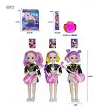 OBL10398629 - 猎魔女团 K-POP12寸17关节8D真眼盲盒包装带灯光音乐主题曲鲁米 佐伊 米拉 搪胶公仔（6PCS)