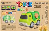 OBL10399285 - 麦秆料卡通滑行积木配对环卫车（带灯光音乐）