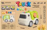 OBL10399286 - 麦秆料卡通滑行积木配对环卫车（带灯光音乐）