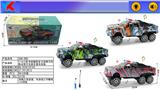 OBL10400800 - 1:16六轮丰田越野皮卡涂鸦万向电动带灯光音乐警车包电（车身包3.7V锂电+USB线）