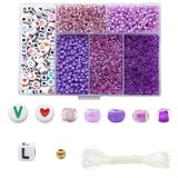 OBL10400859 - 3mm米珠+字母珠+4mm金珠+线6格