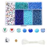 OBL10400860 - 3mm米珠+字母珠+4mm金珠+线6格