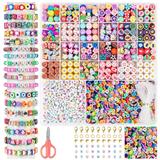 OBL10400887 - 软陶+字母珠+剪刀+龙虾扣包扣圈线26格