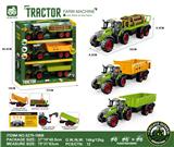 OBL10401176 - 3个灯光音效,惯性农夫车头+朩条拖板后斗+自卸后斗+方斗后斗