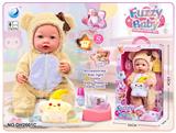 OBL10402606 - 16寸毛绒娃娃 带音乐IC，可以睁眼闭眼，喝水尿尿，内含小夜灯+奶瓶+尿布+马桶坐厕（马桶有冲水声IC，自带3个AG13纽扣电池）