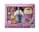 OBL10402895 - 11.5寸实身9关节时装芭比带包包餐具吸塑猫咪和小狗吸塑配件