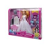 OBL10402913 - 11.5寸实身9关节婚纱芭比带打扮吸塑配件狗狗梳妆台套装