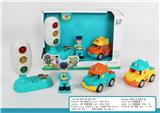 OBL10404758 - 音乐红绿灯+警察公仔+惯性卡通工程车