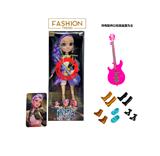 OBL10405708 - K-POP彩虹猎魔系列 1比1  带七彩灯光音乐12寸12关节实身真玻璃眼珠惊喜猎魔女团娃娃带耳环带一条吉他带金貂卡片一张