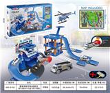 OBL10405776 - 警察合金停车场套装（配1合金车+1合金飞机+1地图）
