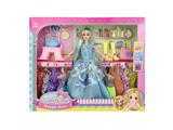 OBL10407379 - 11.5寸实身活手婚纱芭比带梳妆台套装包包鞋子小配件吸塑吊裙