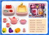 OBL10411244 - 高档仿真台(灯光音乐)+按压水循环菜盆炉具 过家家餐具套装仿真厨具迷你厨房玩具