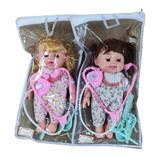 OBL10411550 - 12寸肥娃搪胶身体围脖花布绒裤+音乐+医具5件套+吊袋（2个表情头）