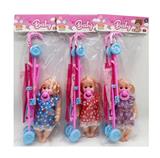 OBL10411702 - 27CM娃娃带奶嘴，4声IC，配推车 仿真娃娃公仔娃娃肥童娃娃PVC娃娃手推车套装