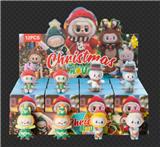 OBL10412436 - PVC圣诞拉布布盲盒（12入吊绳）/植绒款/混色混款