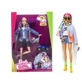 OBL10417398 - 美泰版11.5寸12关节实身粉色皮草夹克明星芭比耳环，眼镜。照相机。手提包。泰迪狗【手脚都是大脚和大手不是普通身体】