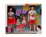 OBL10417412 - 高档情侣装系列11.5寸关节实身一家四口芭比带旅行箱。手提包