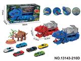 OBL10417668 - 吞食变形恐龙运输车
(配3只合金滑行车仔随机+一只软胶三角龙+草/蛋槽)