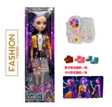 OBL10418641 -  K-POP 彩虹猎魔女团真人版22寸吹瓶身体带主题曲音乐芭比带5件套的真人化妆品油带金貂卡片一张