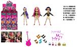 OBL10418924 - K-POP 猎魔女团彩虹版大头真眼珠12寸11关节实身带七彩灯光主题曲鲁米佐伊米cospiay朋克芭比带金貂卡片一张带摇滚吉他带发夹带手提包3款9PC混装