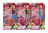 OBL10419038 - 11寸实身9关节芭比+2配裙+镜梳 2色混装