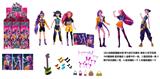 OBL10419253 - 2026年度最佳K-POP猎魔女团动画版11.5寸9关节实身带七彩灯光主题曲Rumi鲁米打歌芭比带金貂卡片一张带摇滚吉他带发夹带手提包3款9PC混装