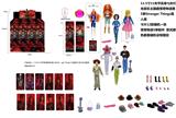 OBL10420308 - 高端11.5寸11关节实身带七彩灯光音乐主题曲怪奇物语第5季Stranger  Thing真人版芭比带金貂卡片一张带怪奇物语主题套件8款12PC混装