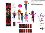 OBL10420312 - 高端11.5寸11关节实身带七彩灯光音乐主题曲怪奇物语第5季Stranger  Thing真人版芭比带金貂卡片一张带怪奇物语主题套件6款混装