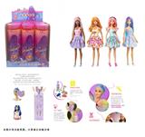 OBL10420334 - 第1代11.5寸实身惊喜变色芭比。带5样不同的惊喜配件，娃娃360度旋转，4款随机混装6PCS