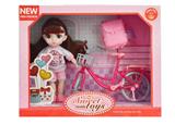 OBL10420496 - 6寸实身13关节3D真眼珠 精致小萝莉 带自行车+书包