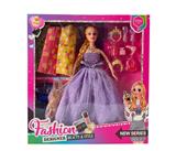 OBL10422139 - 11.5寸实身关节长发芭比带配件套装 配衣 项链