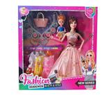 OBL10422145 - 11.5寸实身关节芭比带胸坠 配衣 3.5寸女公仔 项链