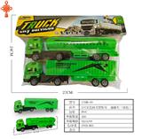 OBL10424724 - 2只实色回力货柜车、油罐车(绿色)