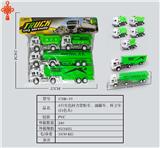 OBL10424742 - 4只实色回力货柜车、油罐车环卫车（白色头）