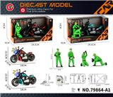 OBL10430592 - 灯光声音惯性合金哈雷摩托车+维修工人+工具