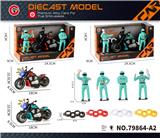 OBL10430593 - 灯光声音惯性合金哈雷摩托车+比赛人+轮胎