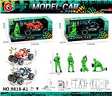OBL10430690 - 小号惯性灯光越野跑车+维修人+工具
