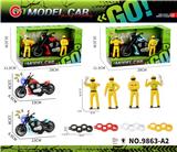OBL10430705 - 灯光声音惯性哈雷摩托车+比赛人+轮胎